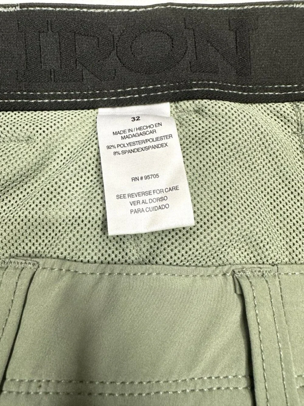 IRON CO. Men's Polyester Tech Stretch Waist Cargo Shorts Size 32 Cactus